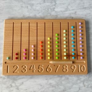 Montessori Wood Math Counting and Tracing Board